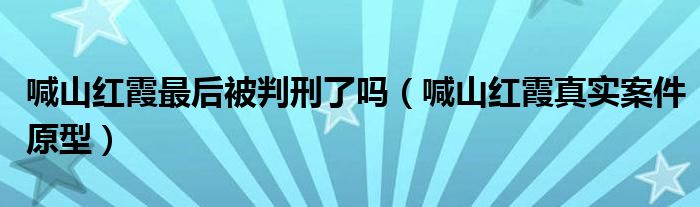 喊山红霞最后被判刑了吗【喊山红霞真实案件原型】