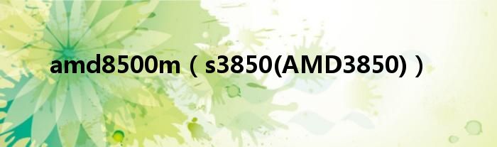 amd8500m【s3850(AMD3850)】