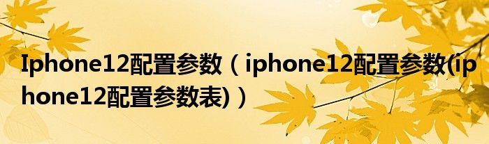 Iphone12配置参数【iphone12配置参数(iphone12配置参数表)】