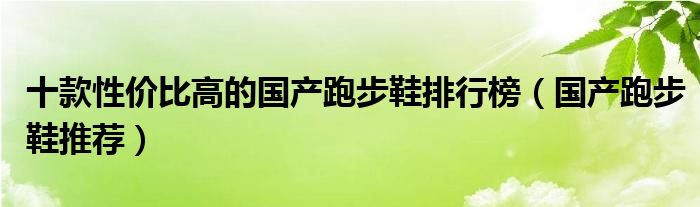 十款性价比高的国产跑步鞋排行榜【国产跑步鞋推荐】