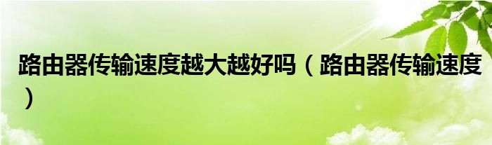 路由器传输速度越大越好吗【路由器传输速度】